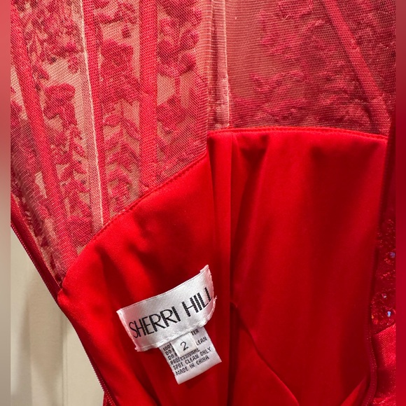 Sherri Hill Vibrant Red Prom Dress - Picture 3 of 14